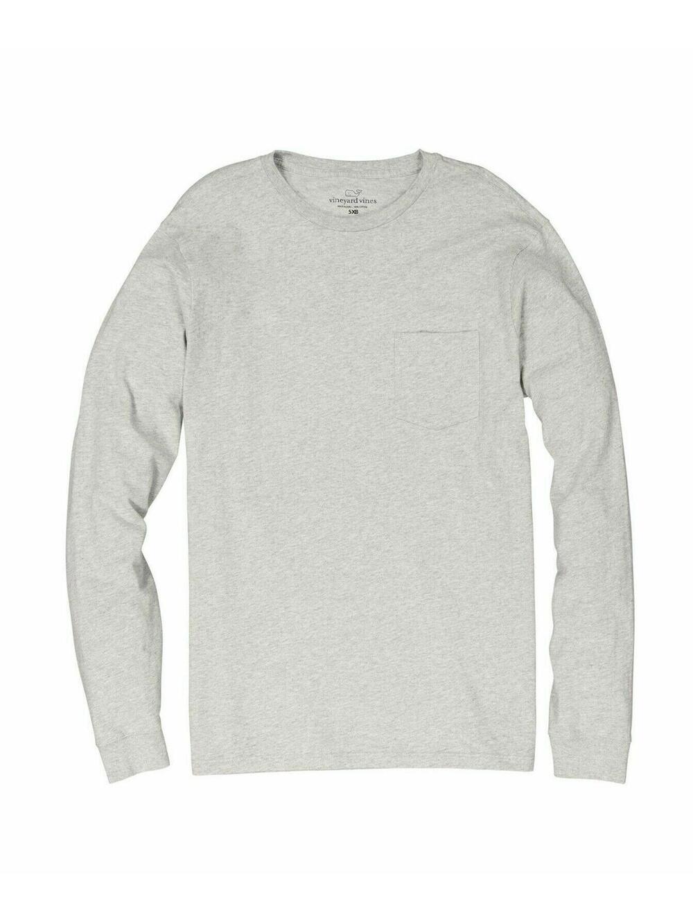 NWOT 4XB Vineyard Vines Blank LS Pocket Tee Gray Heather Long Sleeve  Tee (CO40)